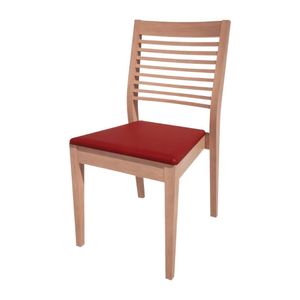 Bolero Bespoke Marty B Stacking Chair in Red/Beech - HS385 - 1