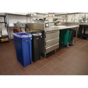 Rubbermaid Slim Jim with Venting Channels Blue 60Ltr - HY017 - 3