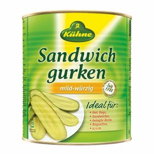 Kuhne Long Gherkin Slices 2.9kg (NDW 1.55kg) - KA096 - 1