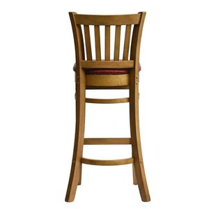 Manhattan Bar Chair in Weathered Oak with Bison Bordeaux Seat - HX865 - 1