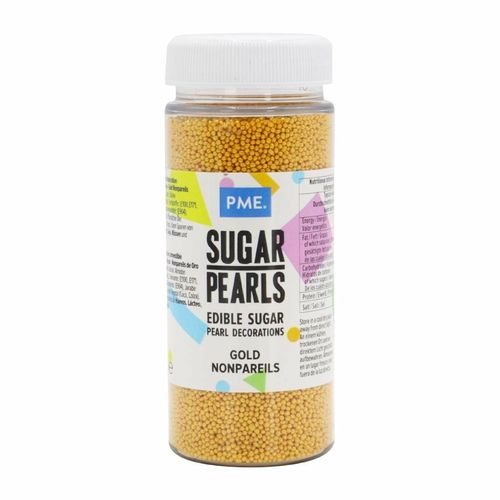 PME Sugar Pearls Nonpareils 100g - Gold - HU216 - 1