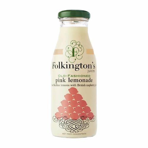 Folkington's Juices Pink Lemonade Glass Bottle 250ml (Pack of 12) - FU464 - 1