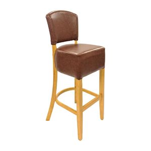 Hanoi Bar Chair in Soft Oak with Bison Espresso Vinyl - HP789 - 1