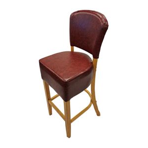 Hanoi Bar Chair in Soft Oak with Bison Bordeaux Vinyl - HP791 - 1