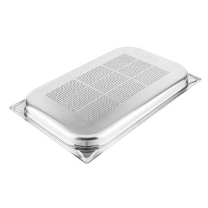 Vogue Stainless Steel Heavy Duty Perforated 1/1 Gastronorm Tray 40mm - DM972 - 3