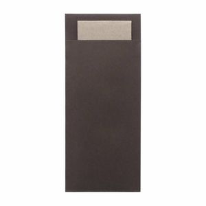 Europochette Classic Size Chocolate Brown Cutlery Pouch with Kraft 2ply Napkin (Pack of 500) - HX974 - 1