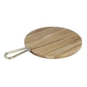 Olympia Round Paddle Board Acacia Wood With Metal Handle 505x356mm - HX390 - 1