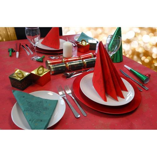Swantex Lunch Napkins Merry & Bright Pine 33x33cm 2ply 1/4 Fold (Pack of 1000) - HY173 - 2