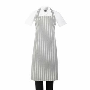 Whites Butchers Stripe Bib Apron Grey/White - BA111 - 1