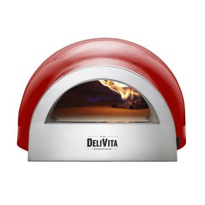Delivita Dual Fuel Gas Pizza Oven Chilli Red - HZ247 - 3