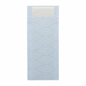 Europochette Classic Size Coastal Cutlery Pouch with White 2ply Napkin (Pack of 500) - HX977 - 1