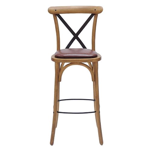 Bristol Bar Chair in Weathered Oak with Bison Espresso Seat - HX879 - 2