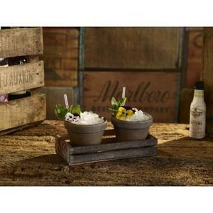 Genware Dark Rustic Wooden Crate 34 x 12 x 7cm - 3