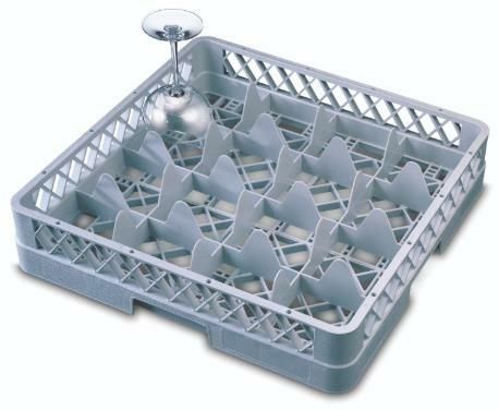 Genware 16 Comp Glass Rack With 3 Extenders - 1