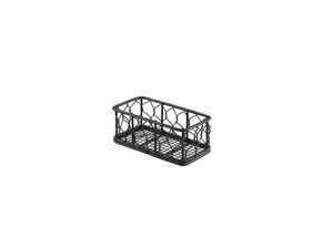 Genware Rectangular Black Wire Basket 14 x 7 x 5.5cm (Pack of 6) - 1