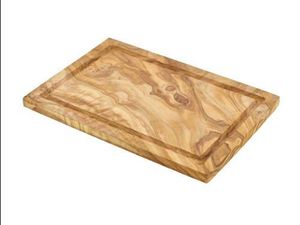 Olive Wood Serving Board W/ Groove 30 x 20cm+/- - 1