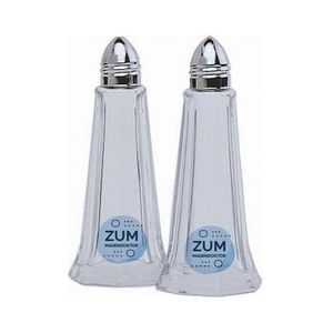Custom Branded Glass Lighthouse Salt Shaker (Silver Top) (11.5cm) - 1