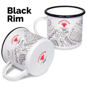 Custom Branded Premium Enamel Mugs (285ml/10oz) - White - 3