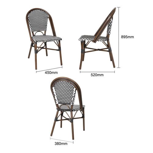 Bolero Parisian Style PE Rattan Chair Black Dot Mix (2 Pack) - HW598 - 5