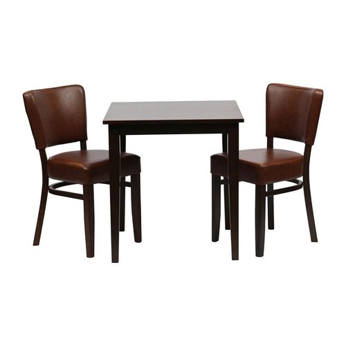 Pimlico Dining Table with 2 Oregon Chairs Set in Dark Walnut & Bison Espresso - JA225 - 1