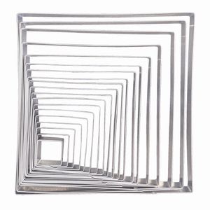 PME Square Stainless Steel Cutters (19 Pack) - HZ072 - 1