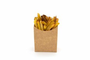 Standard Kraft Flat Base Compostable Chip Scoop (Case of 500) - 1