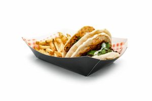 Large Black Compostable Meal Tray (Case of 500) - 1