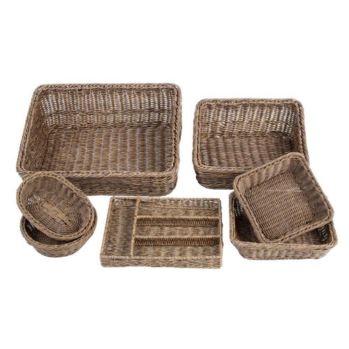 Olympia Polywicker Oval Basket Dark Brown 240x170mm - JA359 - 4