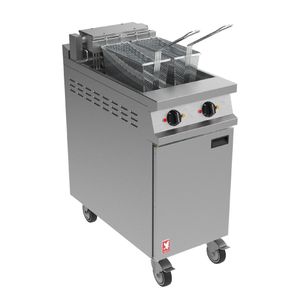 Falcon Dominator Plus E3845F2 Twin Pan Electric Twin Filtration Fryer on Castors - JB738 - 1