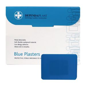 Dependaplast Blue Food Area Plasters 75x50mm (Pack 50) - JF014 - 1