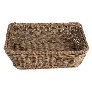 Olympia Polywicker Rectangular Basket Dark Brown 300x230mm - JA360 - 1