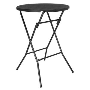 Bolero Folding HDPE Bar Table Wood Effect Black 800mm - HZ892 - 1