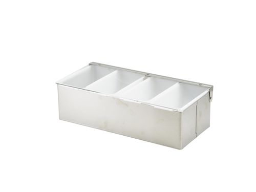 GenWare 4 Part Stainless Steel Condiment Holder - 014-4 - 1
