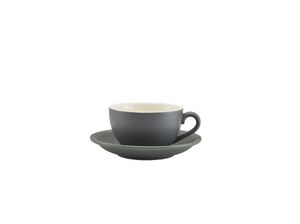 Genware Porcelain Matt Grey Saucer 13.5cm/ 5.25 (Pack of 6) - 182113MG - 1