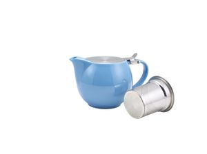 GenWare Porcelain Blue Teapot with St/ St Lid & Infuser 50cl/ 17.6oz (Pack of 6) - 395950BL - 3