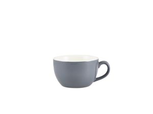 Genware Porcelain Grey Bowl Shaped Cup 25cl/ 8.75oz (Pack of 6) - 322125G - 1