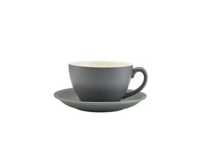 Genware Porcelain Matt Grey Saucer 16cm/ 6.25 (Pack of 6) - 182115MG - 1