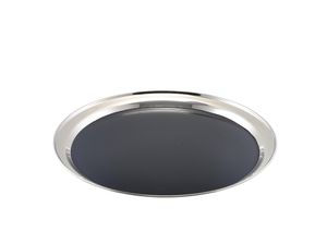 GenWare Non Slip Stainless Steel Round Tray 14 - 52139NS - 1