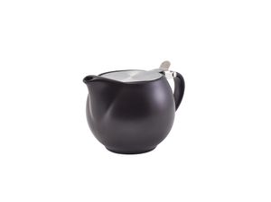 GenWare Porcelain Matt Black Teapot with St/St Lid & Infuser 50cl/ 17.6oz (Pack of 6) - 395950MBK - 1