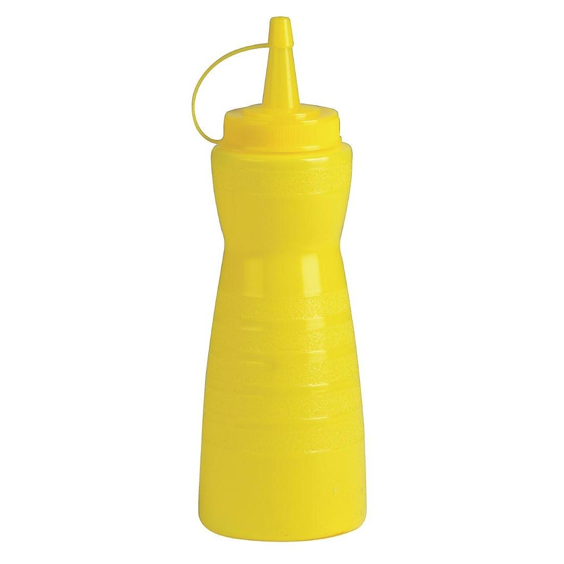 GF252 - Vogue Yellow Lidded Sauce Bottle - Each - GF252