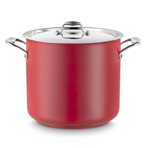 Pujadas Red Stock Pot with Lid Diameter280 - 1