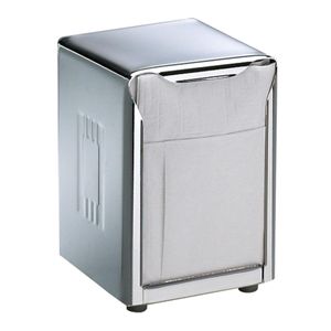 San Jamar Stainless Steel Lowfold Tabletop Napkin Dispenser - 1