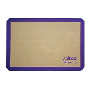Winco 1/2 Allergen-Free Purple Silicone Baking Mat - 1
