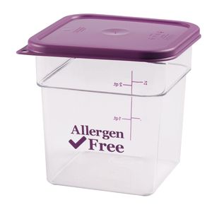 Cambro 3.8L Allergen Square Storage Container - 1