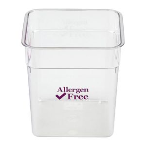 Cambro 7.6L Allergen Square Storage Container - 1