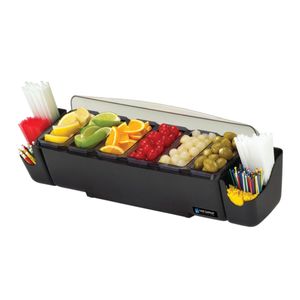San Jamar 6-Compartment Dome Garnish Centre with Snap-On Caddies - 1