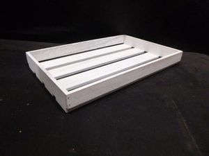 Genware White Wash Wooden Crate 35 x 23 x 4cm - 3