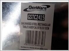 Galvanised Steel Rectangular Table Caddy 24.5x15.5x12.5cm - GSTC2415 - 7