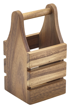 Acacia Wood Cutlery Holder 10 x 10 x 20cm - WCH10 - 3
