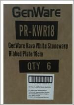 GenWare Kava White Stoneware Ribbed Plate 18cm (Pack of 6) - PR-KWR18 - 10